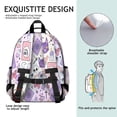 thumbnail image 5 of Purple Gothic Cat Crystal Pattern Backpack for School,Cute School Bag,Schoolbag with Adjustable Shoulder Straps & Padded Back,15.25"x11.5"x5.25", 5 of 5