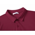 thumbnail image 3 of Arshiner Boys Long Sleeve Polo Shirt Performance School Uniform Pique Button Closure Shirt Black 11-12 Years 140 Deep red, 3 of 7