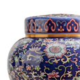 thumbnail image 3 of Ceramic Ginger Jar Vase with Lid Flower Arrangement Chinese Desktop Crafts Blue, 3 of 9