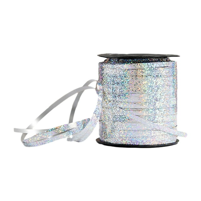 Balloon Ribbon Foil Satin Curling Balloon Ribbon Ribbons Birthday Wedding Home Decor Room Cake Band Crafts Kids DIY Accessories Silver