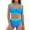 Blue, variant on Womens Swimsuits 2 Piece Womens Bikinis Plus Size Swimsuit Curvy Color Block Spaghetti Strap Blackless Bathing Suits Beach Necessities for Surfing and Water Sports M