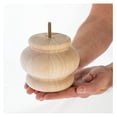 thumbnail image 5 of 4 in. H x 4-7/8 in. Dia Unfinished Solid Hardwood Round Bun Foot | 4 Pack with 4 Free Insert Nuts and Drill Bit, 5 of 7