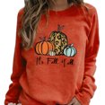 thumbnail image 4 of Top De Mujer De Halloween Jersey Con Estampado De Calabaza Halloween Women Pullover Cute Pumpkin Print Sudadera Con Cuello Redondo Manga Larga Casual Fit Fall Top Shirt Orange S ANGGREK Otros, 4 of 5