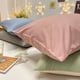 thumbnail image 4 of Nvzi Funda de almohada cepillada de color sólido de 2 piezas Dígale adiós a la tecnología de sensación fresca y sensual, funda de almohada, 18,9 x 29,13 pulgadas (azul marino + gris claro), 4 of 5