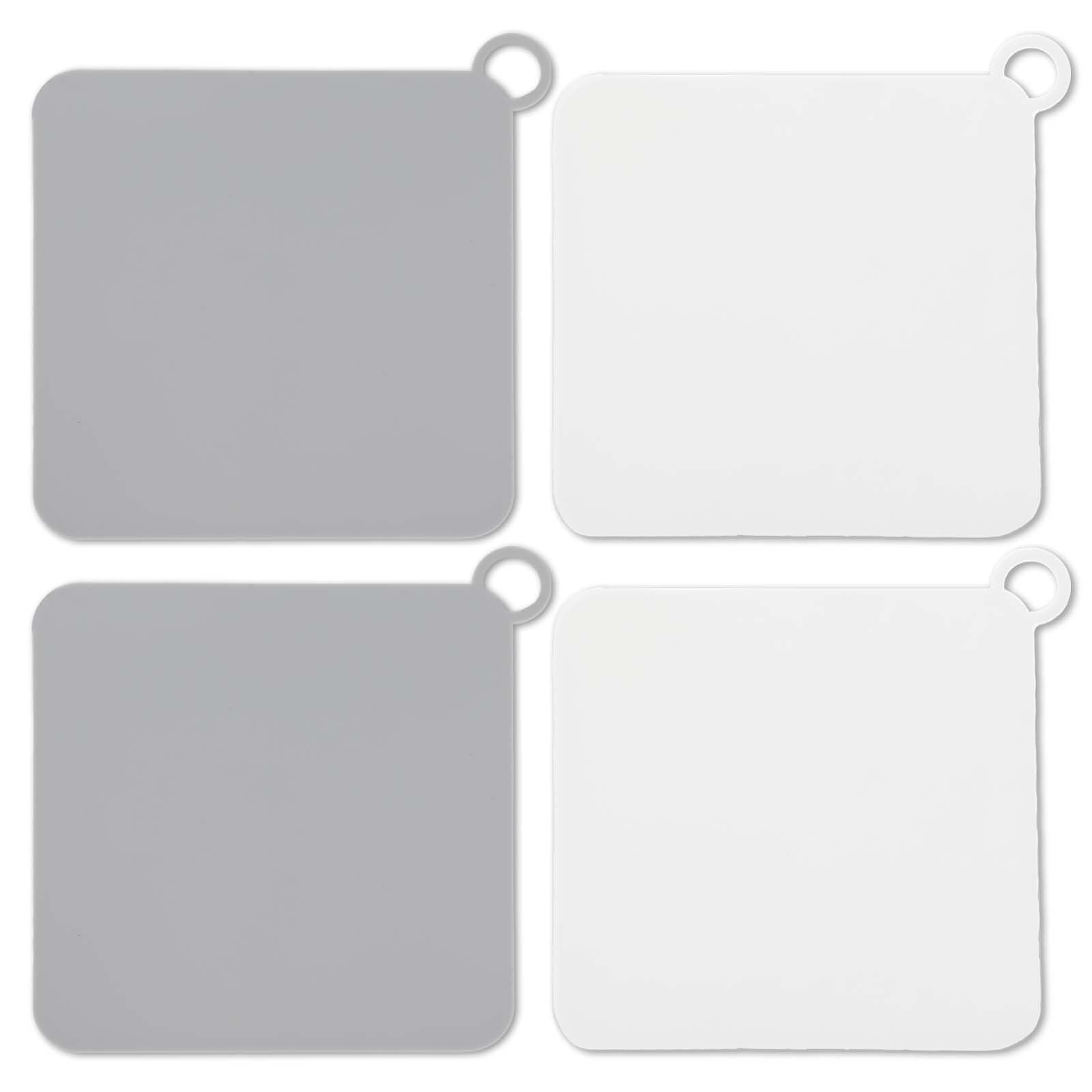MODANU Drain Covers 4 Pack, 7.87" Drain Covers to Keep Bugs Out, Bathtub Drain Stopper, Shower Drain Cover, Shower Drain Cover Silicone Anti Odor (White, Grey)
