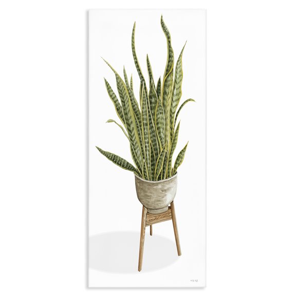 Stupell Industries Scandinavian Casual Aloe Plant Towering Green Leaves Planter Canvas Art, 10 x 24, by Cindy Jacobs