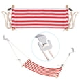 thumbnail image 5 of Uxcell Foot Hammock Under Desk, Adjustable Foot Rest Sling with Hooks Portable Desk Footrest, Red White Style 1, 5 of 6