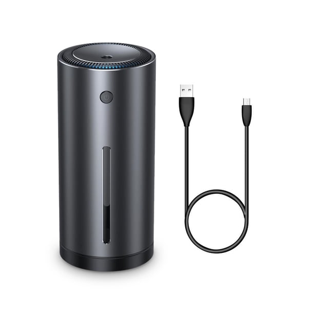 Difusor de aire USB para coche, recargas, humidificador de viaje, rociador, aleación de aluminio, niebla fría, humidificación, fabricante de niebla para oficina, negro Scienceny HA009063-02B