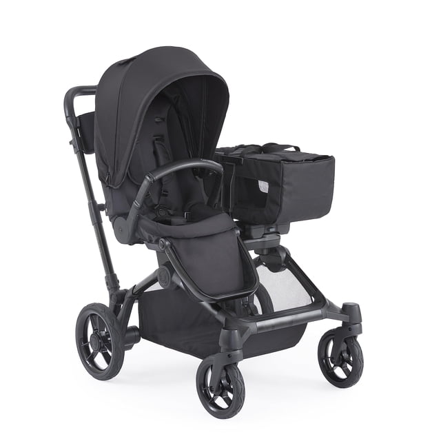Contours Element Side-by-Side Convertible Toddler and Baby Stroller Single-to-Double, Reversible Seating Options, Infant Car Seat Compatible, Spacious Storage, UPF 50 Sun Canopy - Stealth Black