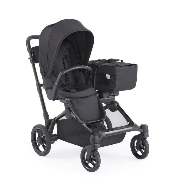 Contours Element Side-by-Side Convertible Toddler and Baby Stroller Single-to-Double, Reversible Seating Options, Infant Car Seat Compatible, Spacious Storage, UPF 50 Sun Canopy - Stealth Black