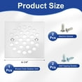 thumbnail image 2 of Shower Strainer Drain Trim Set 4-1/4", 1 Pcs 304 Stainless Steel Square Screw-in Shower Strainer Drain Cover with Screws for Bathroom Floor Lawns Landscaped Walkways Patios, Silver, 2 of 6