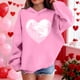 thumbnail image 3 of Sudadera con capucha y estampado de corazón de San Valentín, sudadera de manga larga para niños y niñas, chaqueta para niñas de talla mediana y grande., 3 of 7