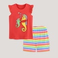 thumbnail image 2 of Summer Clothes for Toddler Boys and Girls Tank Top and Shorts Kids Cotton Sleeveless Outfit Orange 2-3 Years, 2 of 6