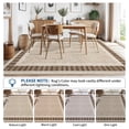 thumbnail image 6 of Nanan 8'x10' Machine Washable Area Rug Classic Solid Striped Wavy Border Non-Slip Indoor Floor Carpet for Living Room Bedroom Entryway, Brown, 6 of 8