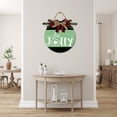 thumbnail image 4 of Be Jolly Sign Front Door Porch Decorations, Round Rustic Wood Hanging Sign for Farmhouse Porch Outdoor Home Holiday Front Door Sign Decor, 4 of 7