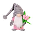 thumbnail image 3 of Spring Decor, 15in Handmade Plush with Tulip Bouquet Decorations for Home Classroom Office Shop, Mother's Day Teachers' Day Easter Gifts (1, Grey), 3 of 7
