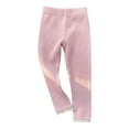 thumbnail image 3 of Swuxness Girls Elastic Leggings, Kids Fall Long Pants, Girls Solid Color Fleece Warm Knit Elastic Jogger Pants for Toddler and Kids Pink, 8-9 Years, 3 of 5