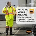 thumbnail image 3 of Pioneer Hi Vis Waterproof Heavy Duty Rainsuit - Hooded Rain Jacket and Bib Pants - 210D Oxford Poly/PVC - Yellow/Green, 3 of 9