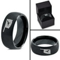 thumbnail image 4 of Tungsten Oklahoma Sooner State Bird Flying Band Ring 8mm Men Women Comfort Fit Black Dome Brushed Polished, 4 of 4