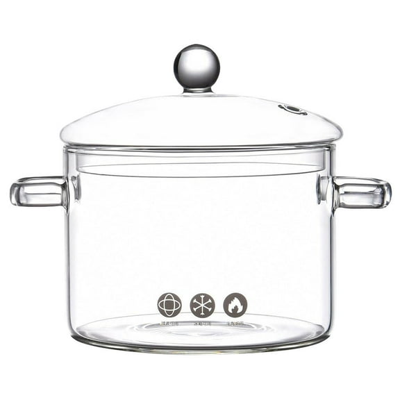 Gymnture Clear Glass Stew Pot with Cover - 1500ml