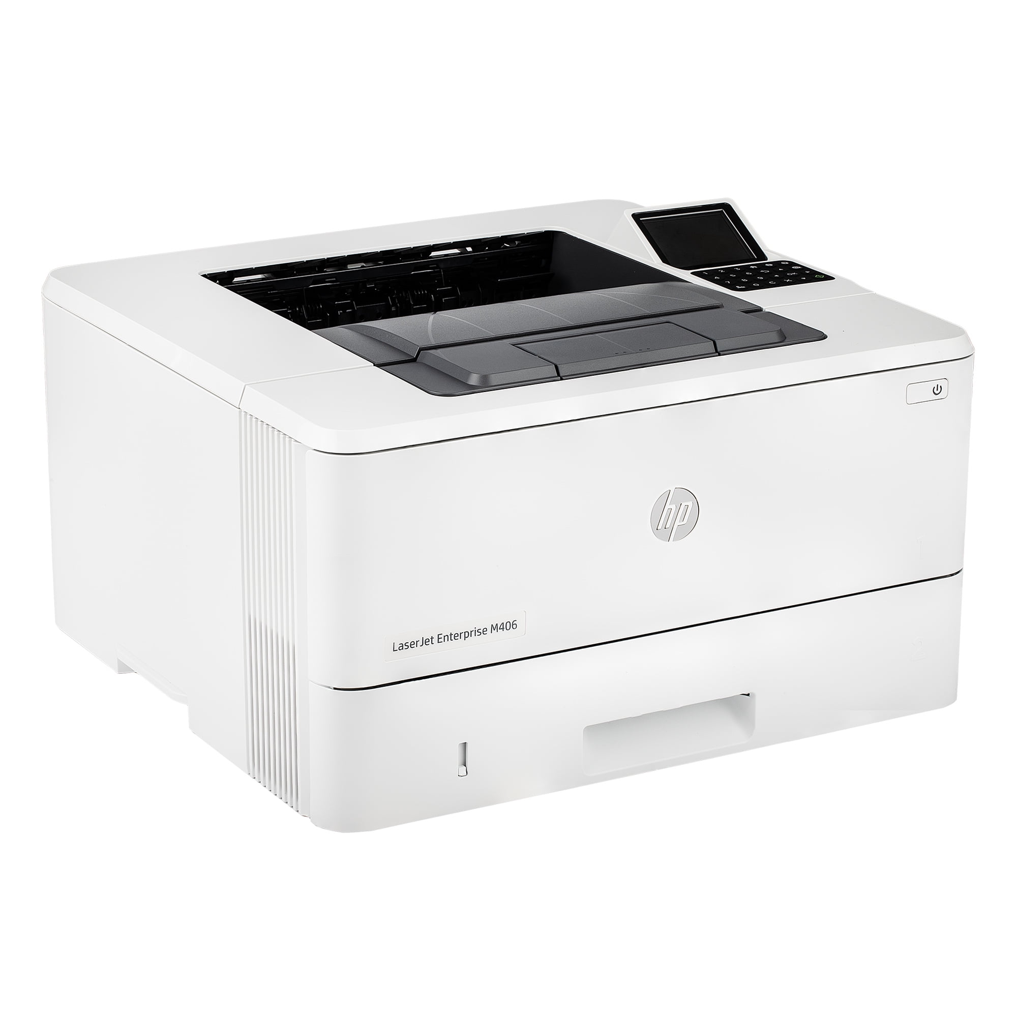 HP LaserJet Enterprise M406dn Monochrome Printer with built-in Ethernet & 2-sided printing (3PZ15A), white