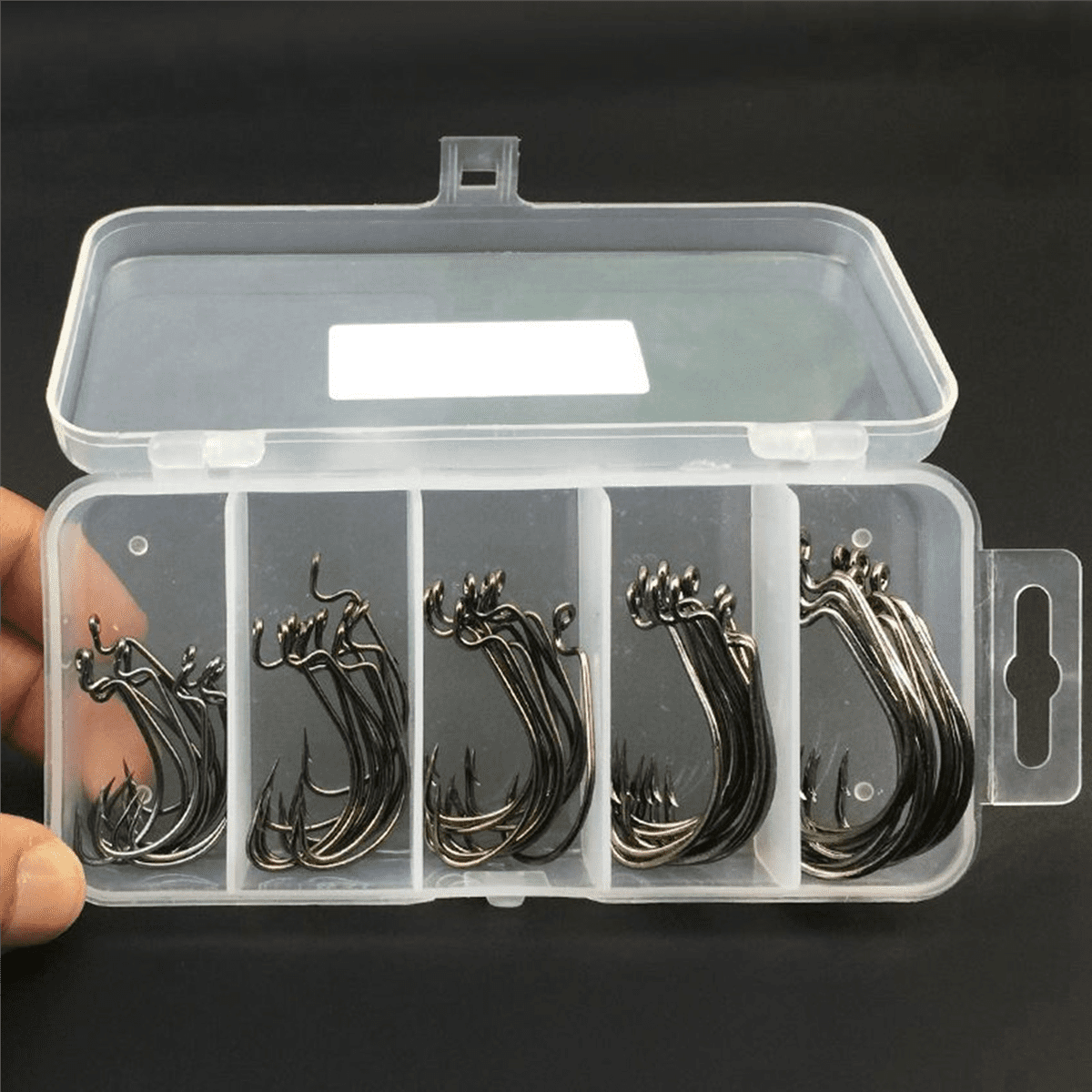 510Pcs Fishing Hooks High Carbon Steel Worm Senko Bait Jig Fish Hooks with Plastic Box
