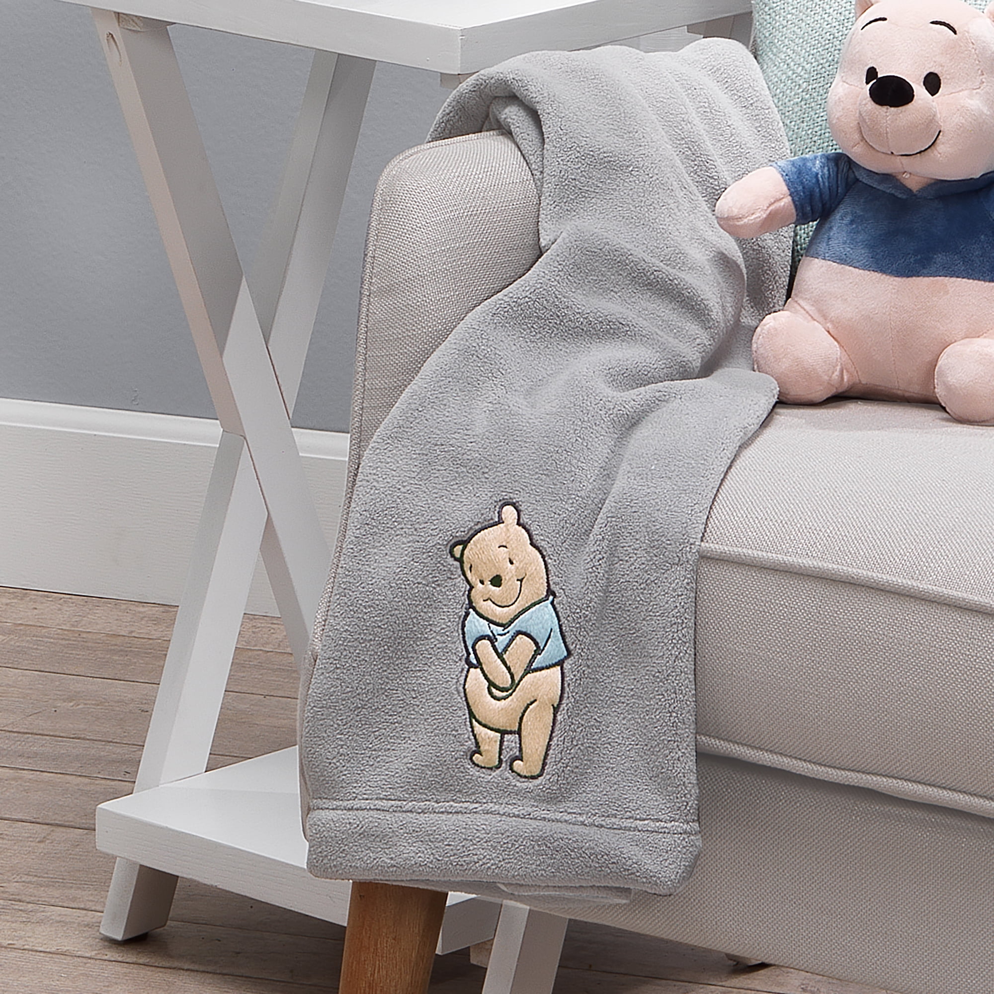 Lambs Ivy Disney Baby Winnie the Pooh Soft Fleece Newborn Infant Blanket Gray Walmart