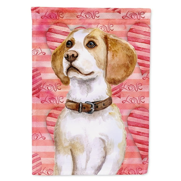 Beagle Love Flag Canvas House Size