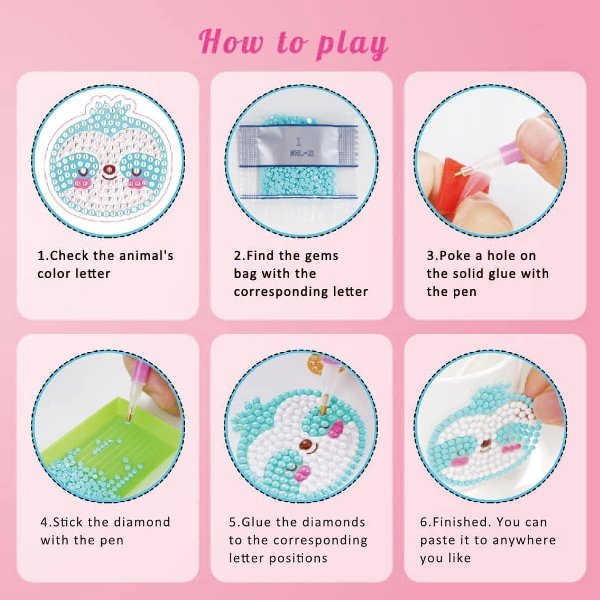 Diamond Art Kits for Kids Boys and Girls Ages 6-8-10-12 Easy to DIY Creative Diamond Art Sticker Craft by Numbers Kits for Kids and Adult Beginners