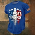 thumbnail image 2 of 4th of July T Shirts for Men's 250th Anniversary Patriotic Graphic Casual Short Sleeve T Shirt Comfortable Breathable Tee For Daily Wear Couples Matching Outfit Blue M, 2 of 5