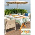 thumbnail image 4 of Outdoor Tablecloth with Umbrella Hole and Zipper, Thanksgiving Rectangle Table Cloth 54x80 Inch Waterproof Tablecloth, Fall Sage Green Pumpkin Eucalyptus Leaf Picnic Table Cover for Patio Camping, 4 of 7