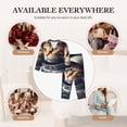 thumbnail image 7 of Lsque Astronaut Cat Pattern Long Sleeve Pajama Set for Women - Soft 2-Piece Sleepwear and Loungewear Set with Pockets, Comfy Nightwear-Large, 7 of 7