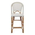 thumbnail image 3 of Home Square 25.5" Rattan Bistro Counter Stool in White - Set of 2, 3 of 6