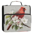 thumbnail image 2 of Water-Resistant 3-Ring Binder Organizer with Multiple Pockets Zipper Binder Bag for Office Beautiful Red Bird, 2 of 8