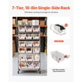 thumbnail image 2 of VEVOR 7-Tier Rolling Bin Storage Rack, 18 Organizer Bins, Bin Rack Storage Steel Wire Shelving System with Wheels, Mobile Tool Organizer for Garage, Warehouse, Office, Restaurant, Classroom, Kitchen, 2 of 9