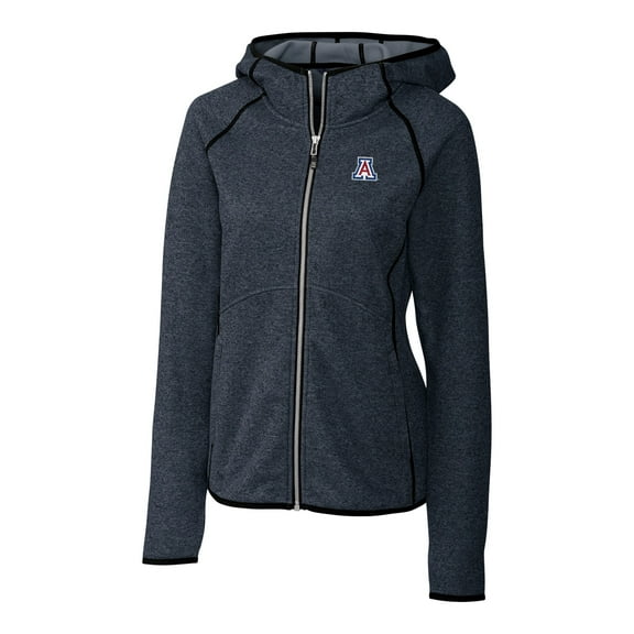 Women's Cutter & Buck Navy Arizona Wildcats Mainsail Hooded Full-Zip Jacket