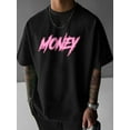 thumbnail image 1 of Camiseta de manga corta con cuello redondo y estampado de color "MONEY" para hombre, estilo urbano, ideal para verano y primavera. Ideal para adultos, hombres, mujeres, adolescentes, jóvenes y uso inf, 1 of 6
