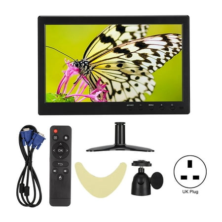 10.1-Inch HD 1080P Widescreen Display LCD Monitor with HDMI / VGA / BNC / AV Input (100-240V)UK Plug