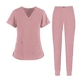 thumbnail image 1 of 2x Conjunto De Exfoliación De Enfermería Cómodo Uniformes De Spa Camisetas De Manga Corta De Moda Pantalones, 1 of 8
