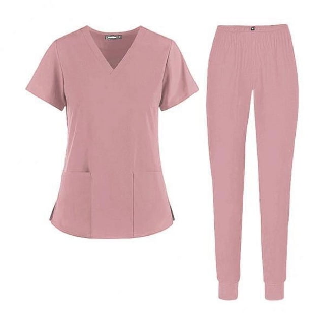 2x Conjunto De Exfoliación De Enfermería Cómodo Uniformes De Spa Camisetas De Manga Corta De Moda Pantalones