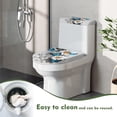 thumbnail image 4 of COEQINE Toilet Lid Dust Cover 2 Piece Set Fits Most Tanks & Lids, Elastic Bottom Machine Washable Breathable Toilet Cover Set, Daisy Floral Blue Butterfly Gray, 4 of 7