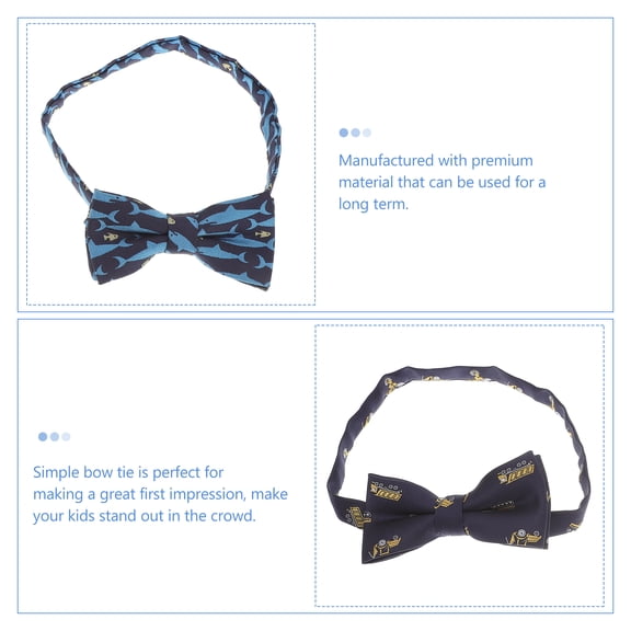 MERRYHAPY 2-Pack Toddler Bow Ties Adjustable Pre-tied Polyester Wedding Party Accessories Assorted Colors