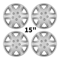 (4 Pack)15 inch Universal Wheel Rim Cover Hubcaps Snap on Car Truck Fit R15 Tire-Silver