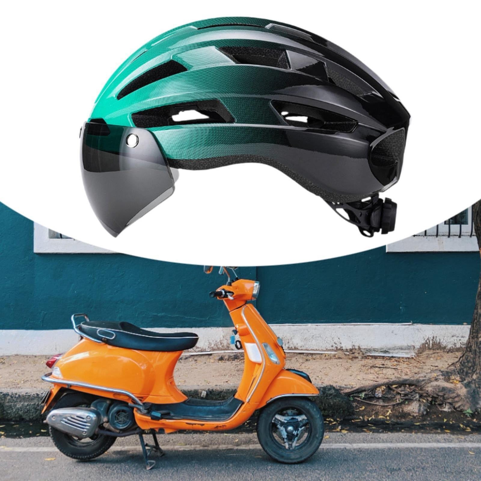 DimyFew Bike Helmet Bicycle Helmet Supplies Ventilation Removable Padded Shockproof Bike Light Blue