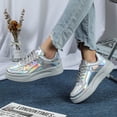 thumbnail image 5 of SACFOF Women's Fashion Star Sneaker Glitter Sparkly Fashion Shiny Casual Bling Sequin Concert Shoes Canvas Low Top Lace Up Comfortable Cushioned Walking for Street Wedding Party Night Club, 5 of 6