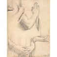thumbnail image 3 of Jean Auguste Dominique Ingres 15x18 Black Modern Framed Museum Art Print Titled - Study of Hands (1842), 3 of 5