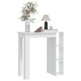 thumbnail image 3 of vidaXL Bar Table with Shelf White 102x50x103.5 cm Engineered Wood, 3 of 4