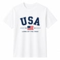 thumbnail image 4 of USA Patriotic Graphic T-Shirt, Land of the Free American Flag Tee, Unisex Short Sleeve Cotton Shirt, 4 of 6
