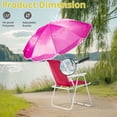 thumbnail image 5 of Folding Beach Chair with Umbrella for Adults, Lightweight Porable Camping Chair with 265lbs Capacity for Travel Picnic Concert & Outdoor Activities, Pink, 5 of 7