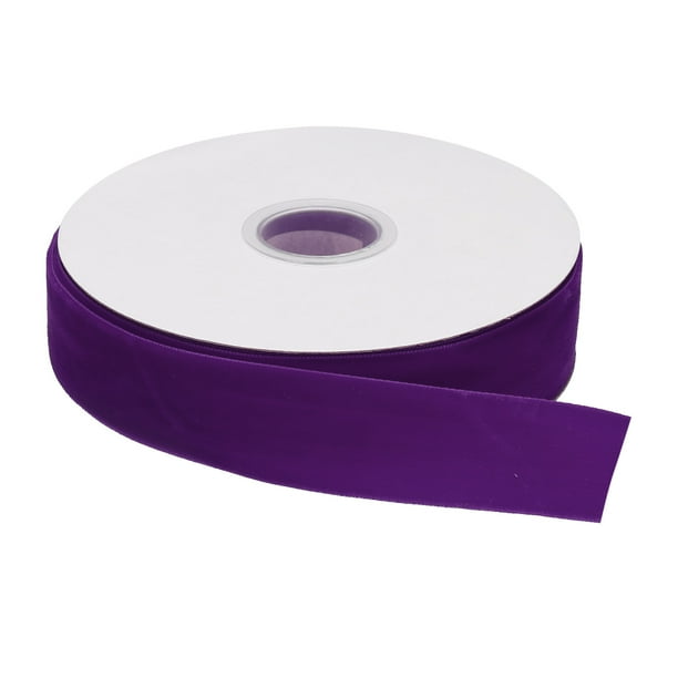 Cinta de Terciopelo Uxcell 1" x 10 Yardas Carrete de Una Cara Sedosa para Manualidades DIY Envoltura de Regalos Decoración de Moño Púrpura Oscuro